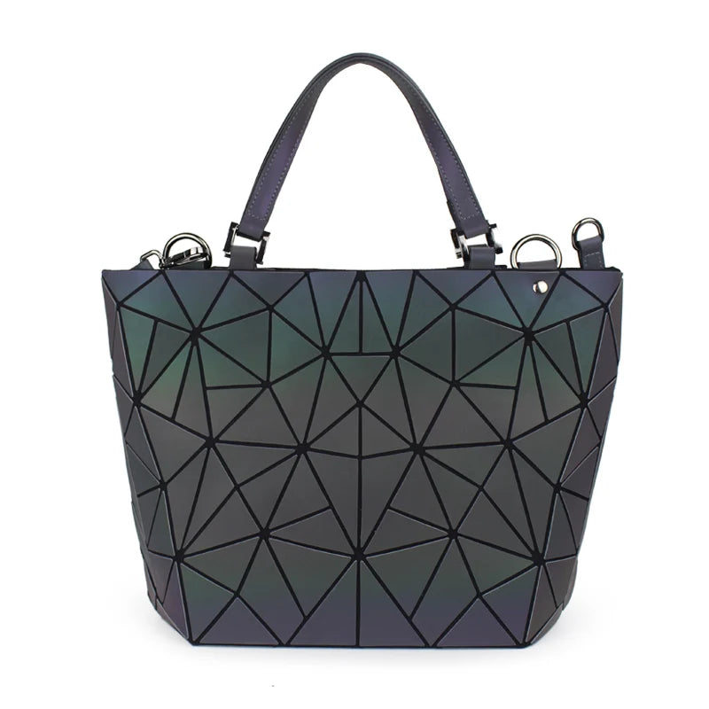 Geometric Luminous Shoulder Bag Fold Handbags Bucket Bag
