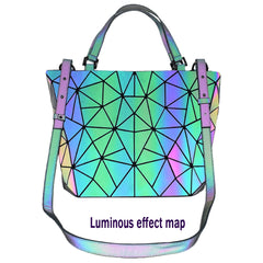 Geometric Luminous Shoulder Bag Fold Handbags Bucket Bag