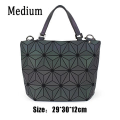 Geometric Luminous Shoulder Bag Fold Handbags Bucket Bag