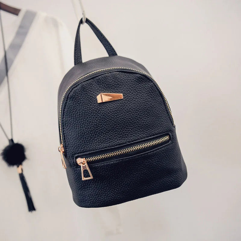 Women Mini Backpack PU Leather School Rucksack NIN668
