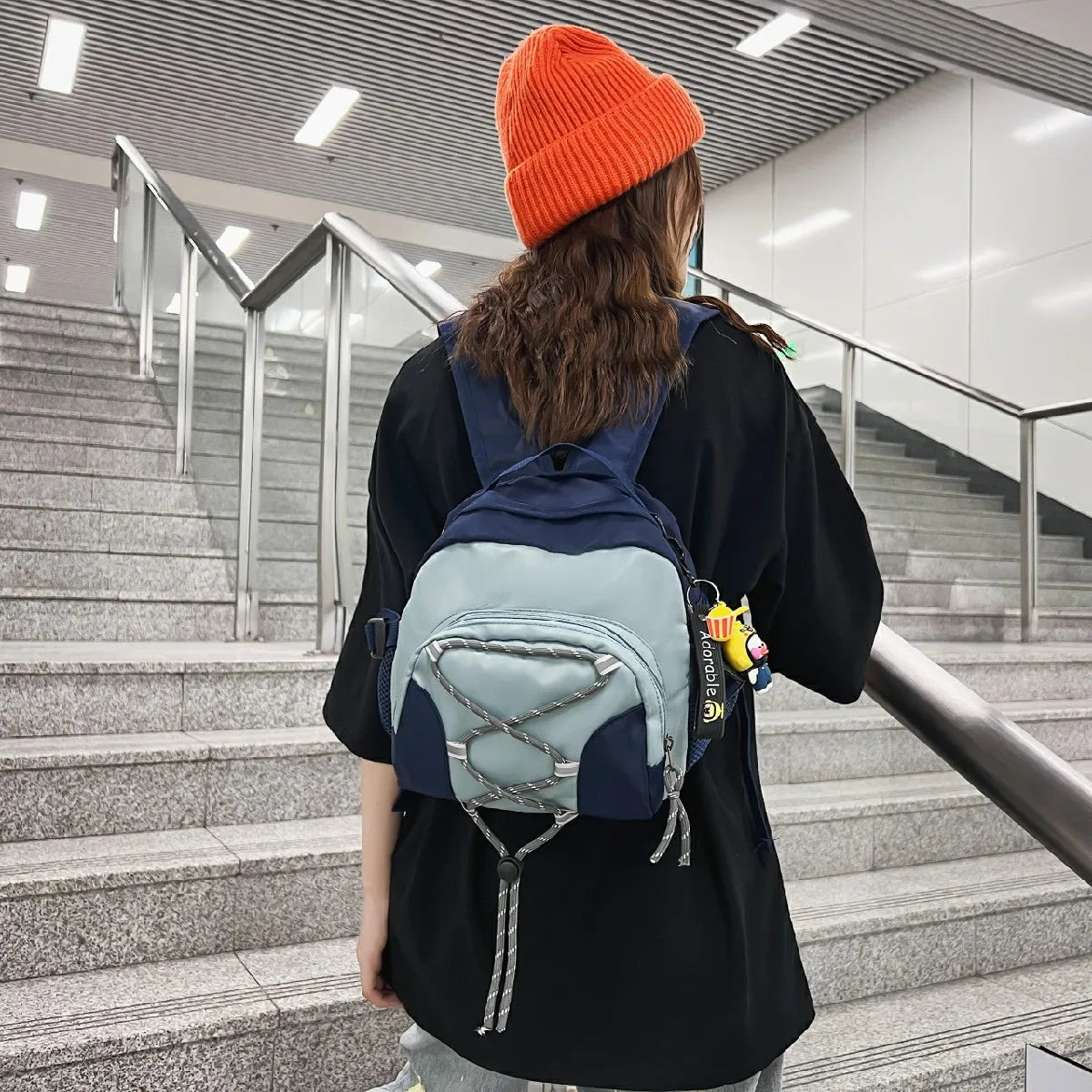 Corduroy Mini Backpack for Women Small Bookbag