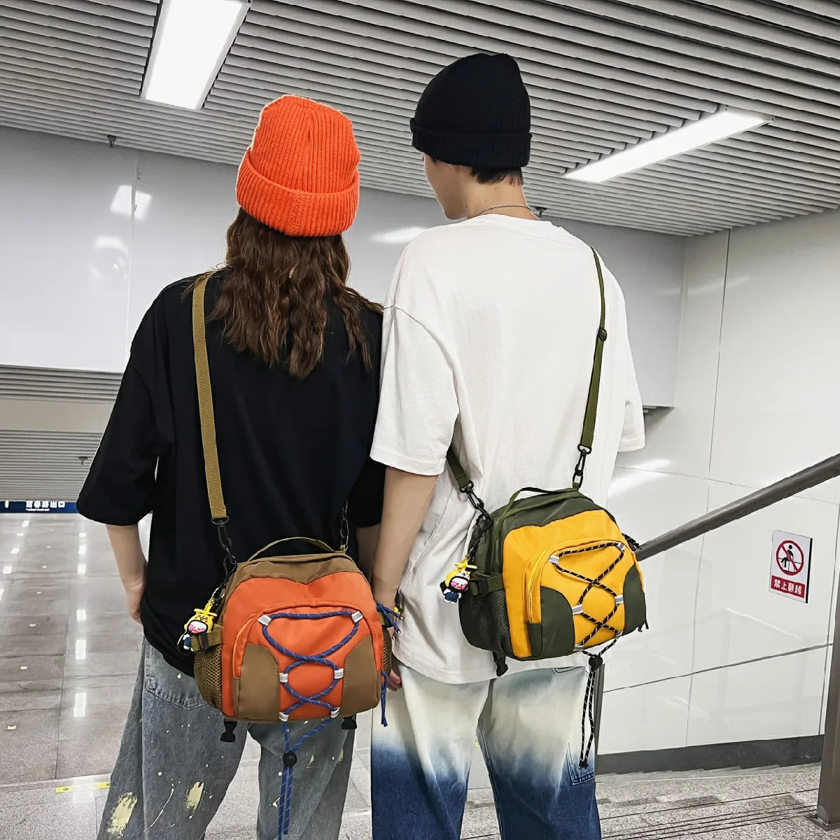 Corduroy Mini Backpack for Women Small Bookbag