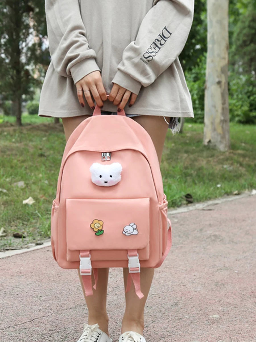 Women Mini Backpack Solid Small Backpacks Casual Student Bookbags