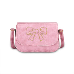 Women Mini Messenger Bag PU Leather Shoulder Bag Femme Bowknot Solid Ladies