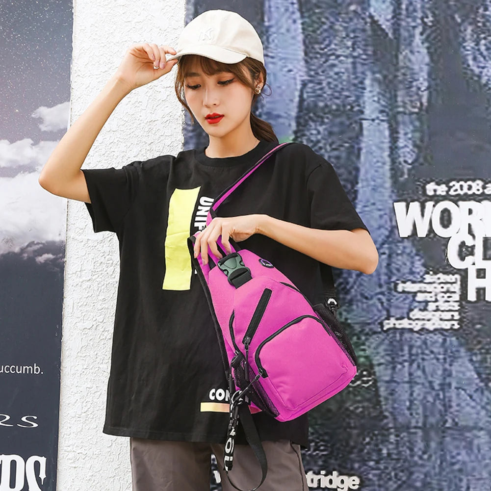 Women Oxford Cloth Crossbody Chest Bag Large Backpack