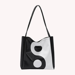 Women PU Leather Shoulder Bag Crossbody Bag Portable Pattern Tai Chi Messenger H