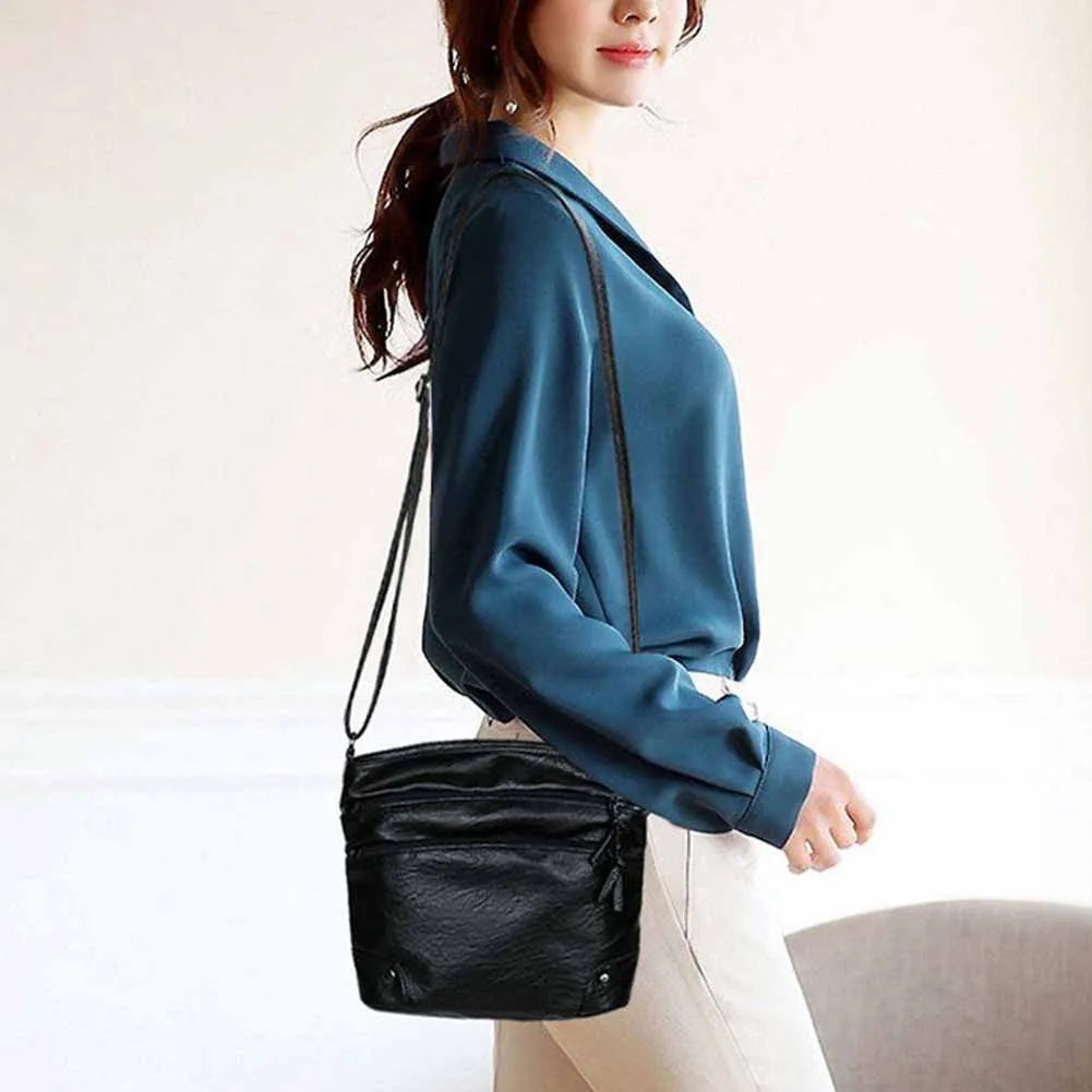 Women PU Leather Shoulder Crossbody Messenger Bag Casual Ladies Small Handbags