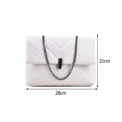 Women PU Messenger Bag Casual Ladies Chain Solid Flap Handbags