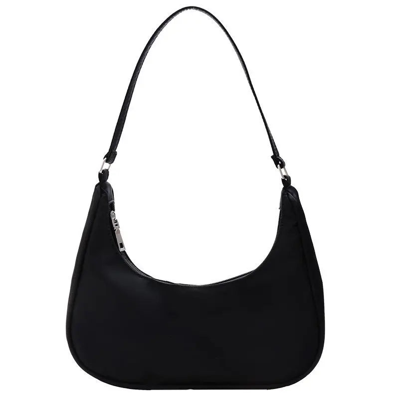 Women Casual Underarm Hobos Bag Zipper Small Purse Top-handle Handbag