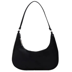 Women Casual Underarm Hobos Bag Zipper Small Purse Top-handle Handbag
