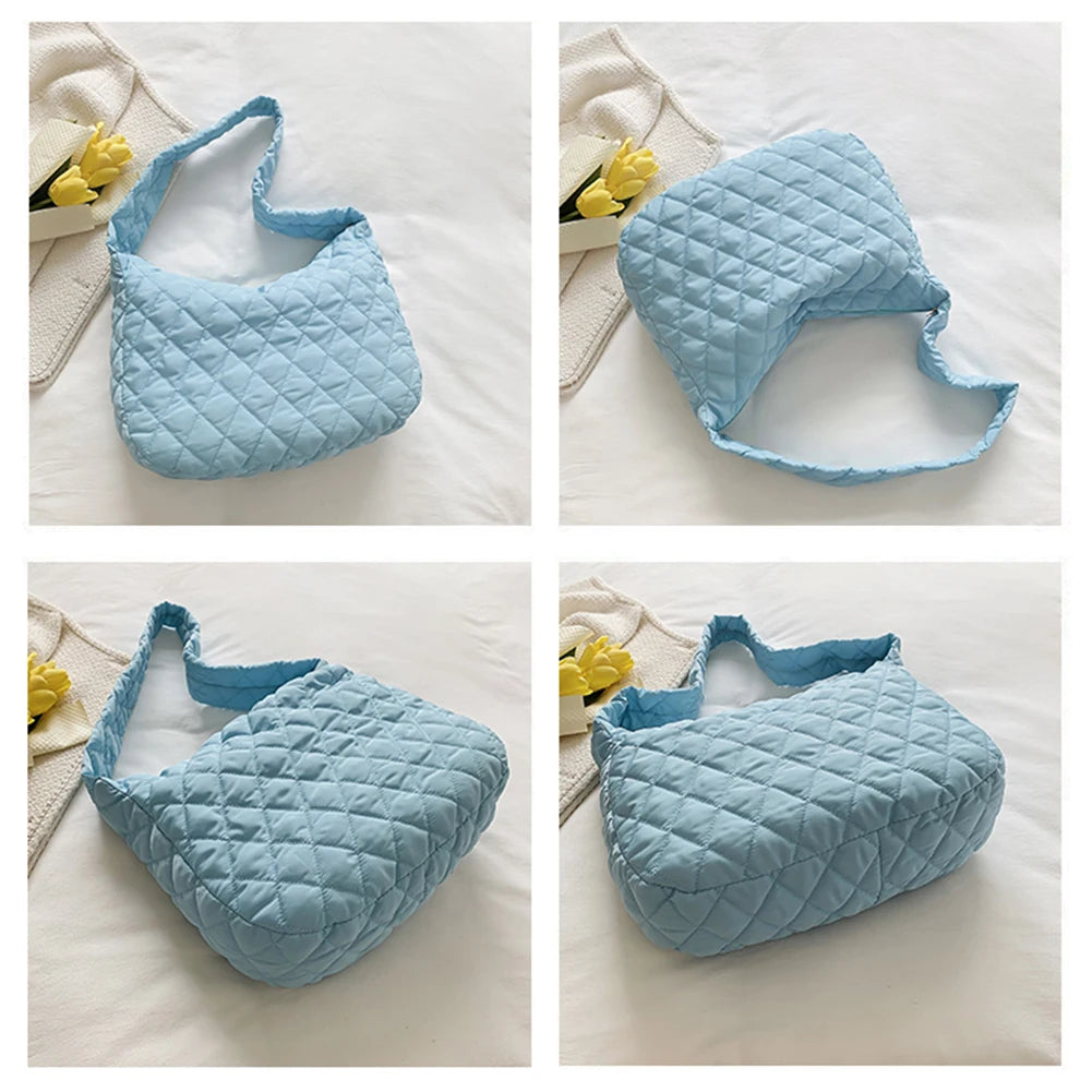 Large Capacity Rhombus Pattern Top-handle Bag for Travel