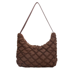 Quilted Cotton Padded Shoulder Bag Travel Zipper Mini Handbags