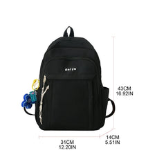 Women School Backpack Teen Girls Student Bookbags Solid College School Bag