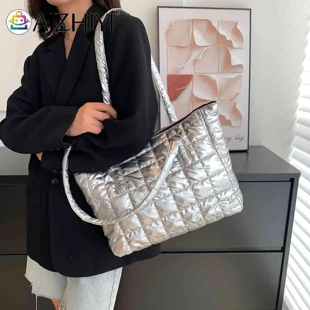 Women Large Capacity Cotton Padded Shopping Tote Bags