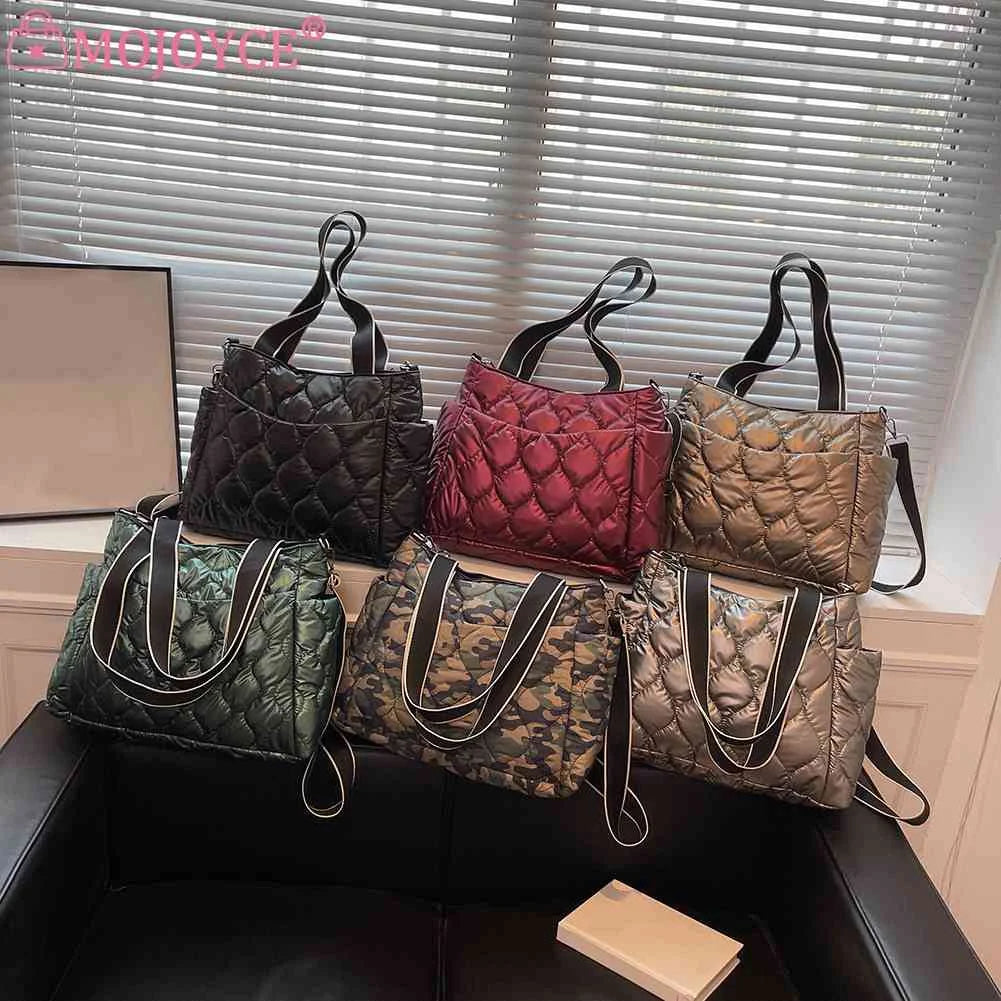 Women Shoulder Bag Large Capacity Tote Messenger Bag Padded Cotton