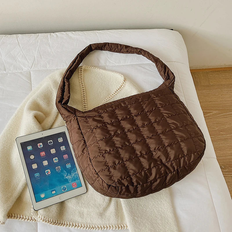 Women Shoulder Bag Large Quilted Handbags High Capacity Tote Bag Solid Hobo Bags