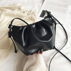 New Women Shoulder Bag Solid Crossbody Mini Zipper Cloud Bag