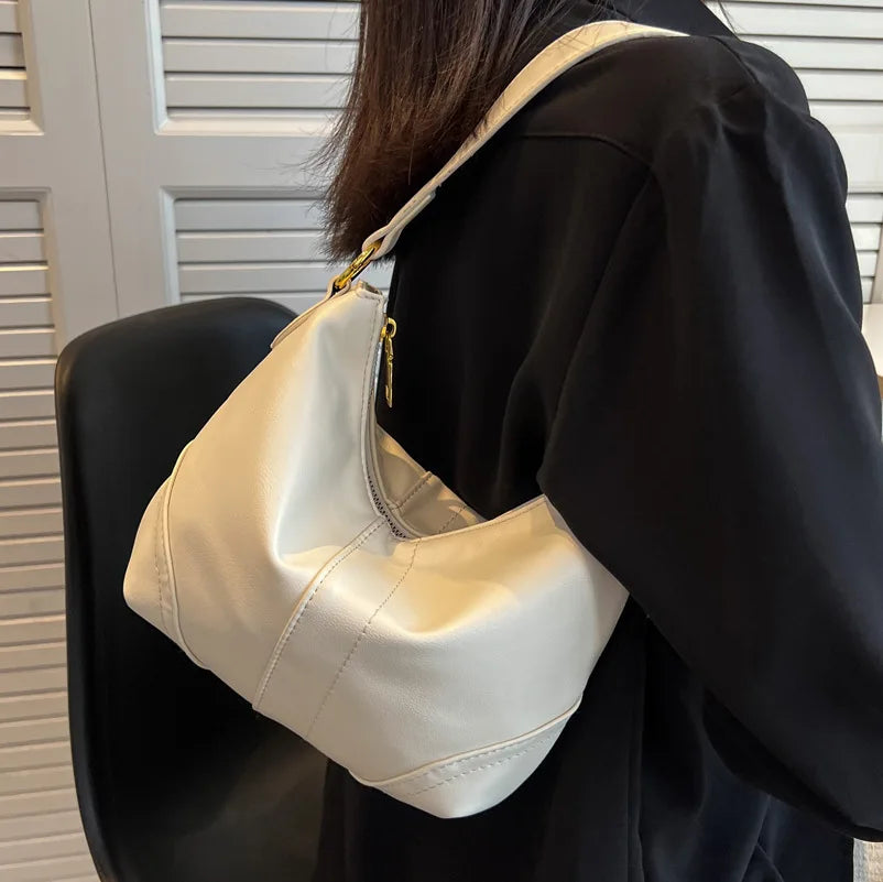 PU Leather Crossbody Bag Large Capacity Women Shoulder Purse Solid