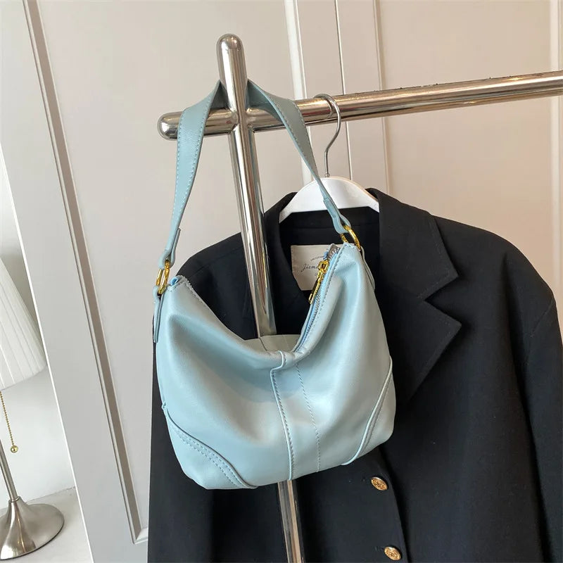 PU Leather Crossbody Bag Large Capacity Women Shoulder Purse Solid