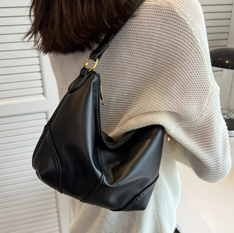 PU Leather Crossbody Bag Large Capacity Women Shoulder Purse Solid