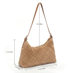 Soft Fluffy Rhombus Shoulder Bag Winter Handbag