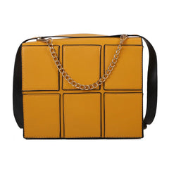 Patch Work Square Shoulder Bag Chain Ladies Handbag