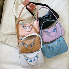Women Shoulder Bags Butterfly Chain Underarm Bags Ladies Small Hobos