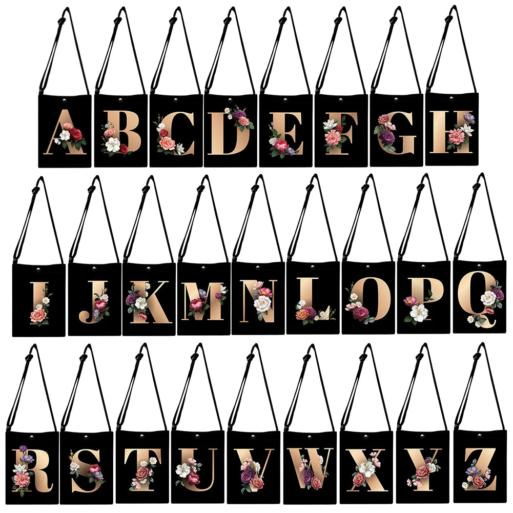 Alphabet Flowers Shoulder Bag for Women