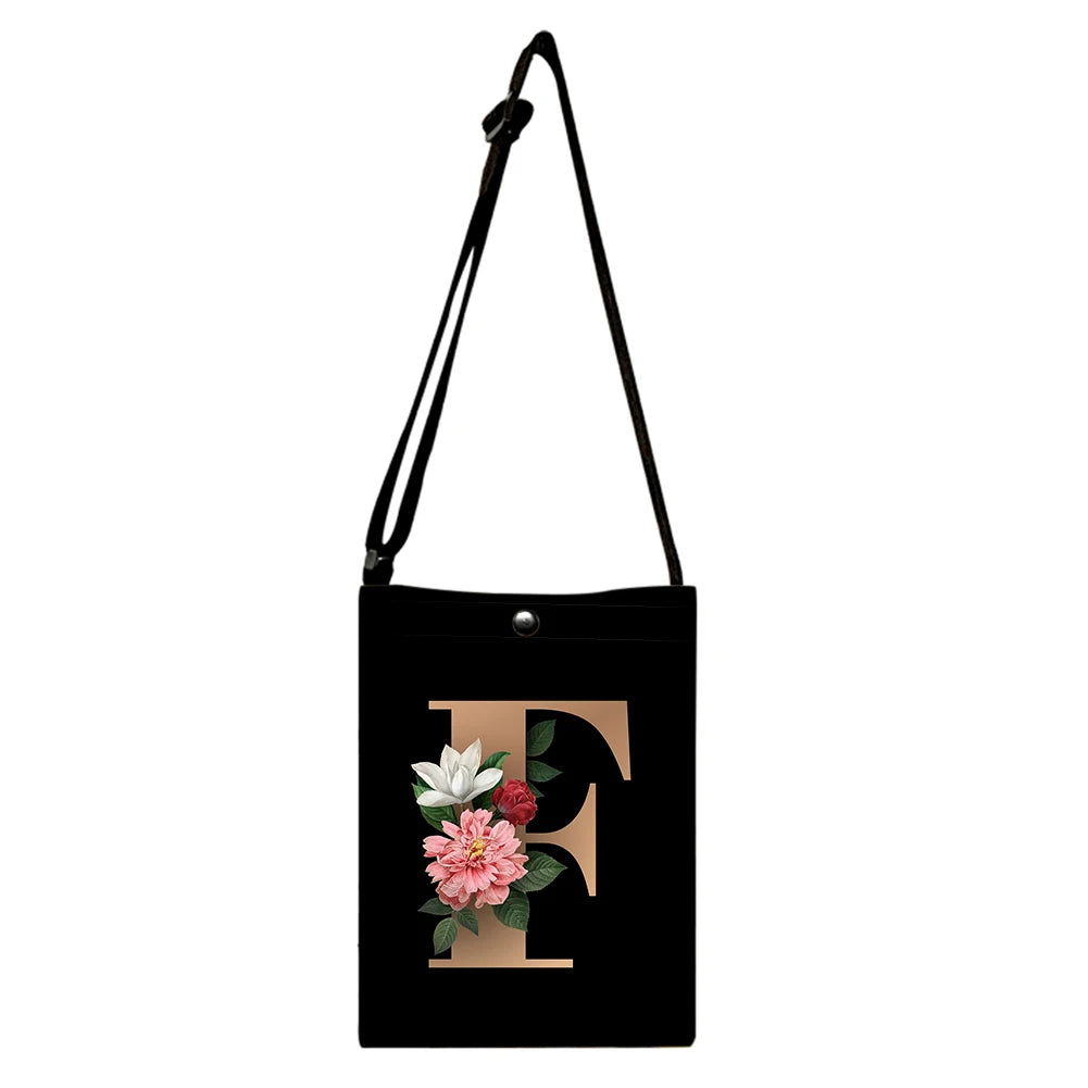 Alphabet Flowers Shoulder Bag for Women