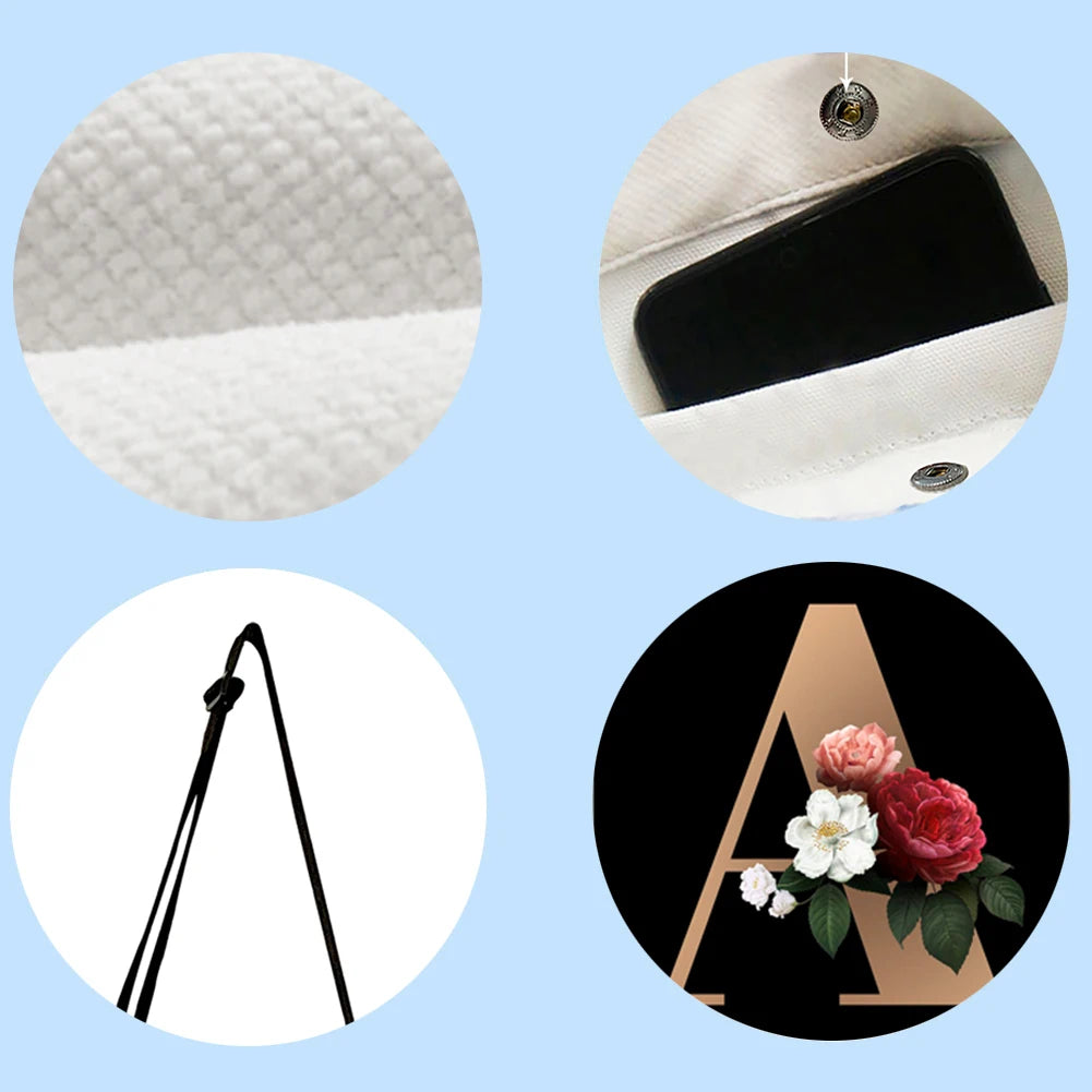Alphabet Flowers Shoulder Bag for Women