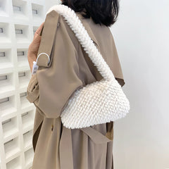 Heart Plush Shoulder Bag for Women