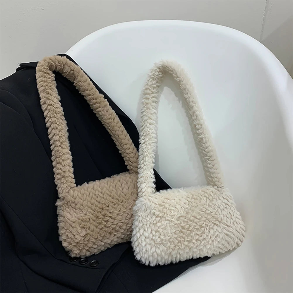 Heart Plush Shoulder Bag for Women