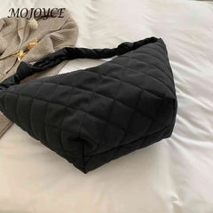 Women Cotton Padded Top-handle Totes Bags Nylon