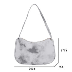 Tie Dye Top-Handle Handbag Women Shoulder Bag Underarm Travel Polyester