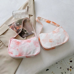 Women Tie Dye Underarm Bag Travel Handbag Casual Small Top-handle Handbag