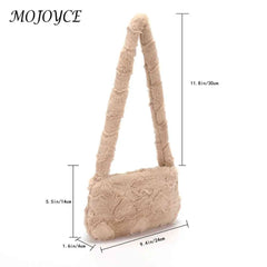 Solid Heart Plush Underarm Totes for Ladies