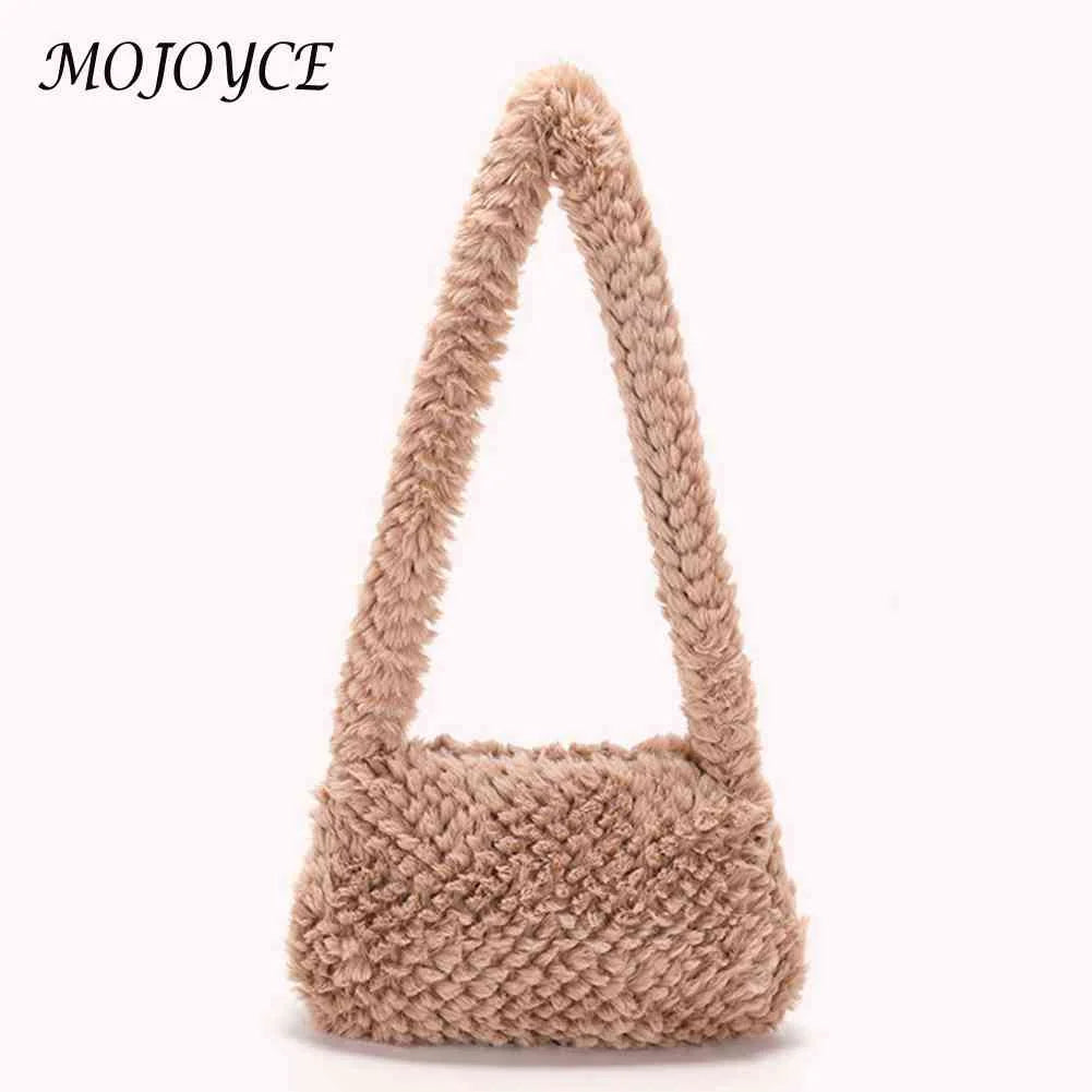 Solid Heart Plush Underarm Totes for Ladies