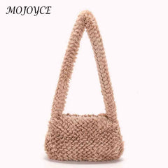 Solid Heart Plush Underarm Totes for Ladies