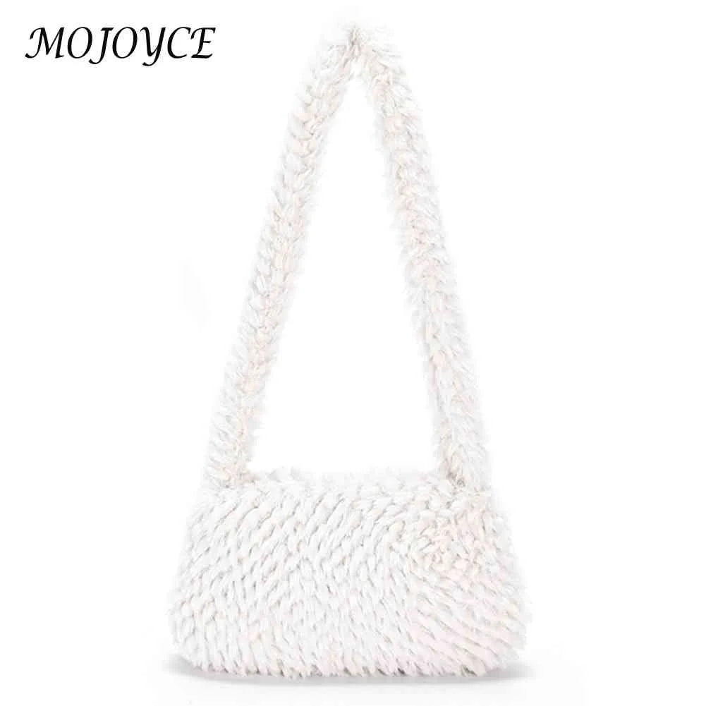 Solid Heart Plush Underarm Totes for Ladies