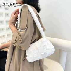 Solid Heart Plush Underarm Totes for Ladies