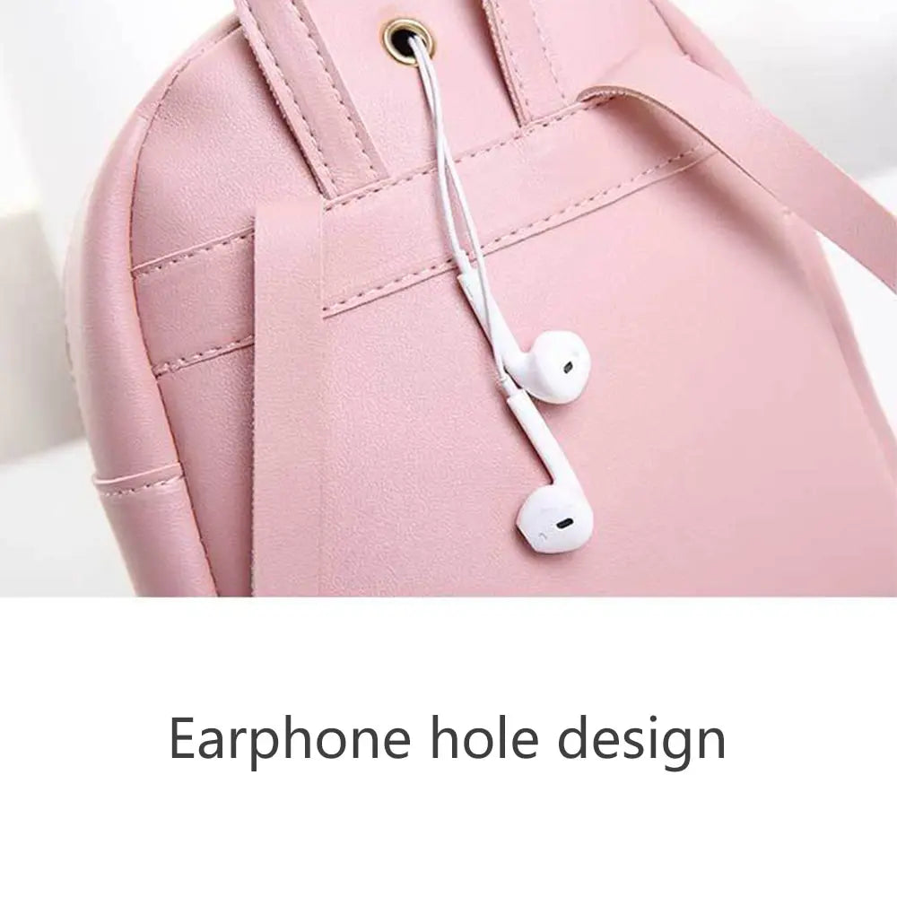 Women Small Backpack Letter Purse Mobile Phone Travel Bag