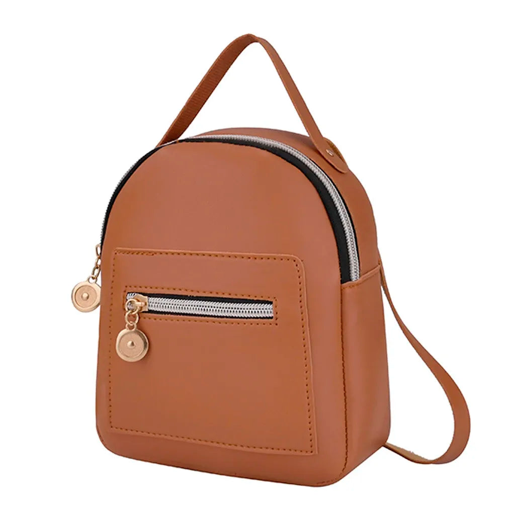 Women Small Backpack Letter Mobile Phone Mini Backpack Women Pu Leather Bags
