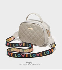 Women Small Messenger Bag Lingge Embroidery Chain Shoulder Bag