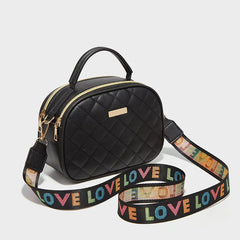 Women Small Messenger Bag Lingge Embroidery Chain Shoulder Bag