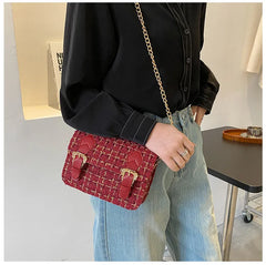 Woolen Small Shoulder Bag Crossbody Chain Handbag