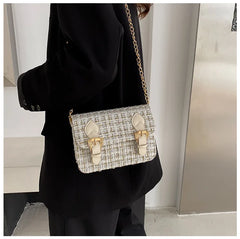 Woolen Small Shoulder Bag Crossbody Chain Handbag