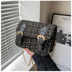 Woolen Small Shoulder Bag Crossbody Chain Handbag