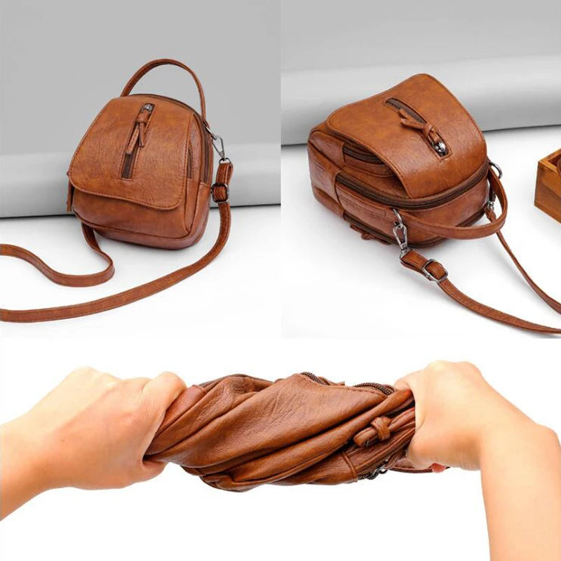 Women Soft PU Leather Flap Coin Purse Shoulder Messenger Bag