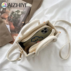 Women Straw Woven Daisy Embroidery Shoulder Bag