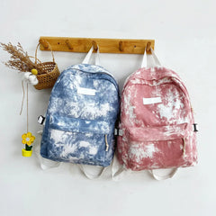 Tie Dye Print Backpack Preppy Style Travel Rucksack